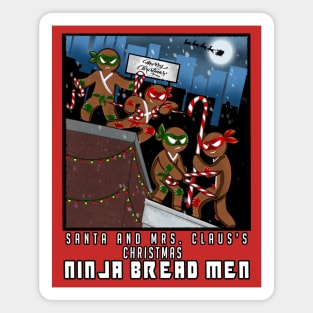 Christmas Ninjabread men fun comic book inspired design Magnet